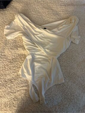Windsor White Wrap Bodysuit